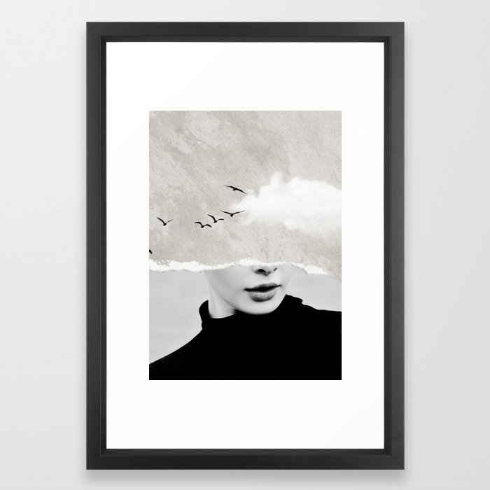 Minimal collage /silence Framed Art Print - Image 0