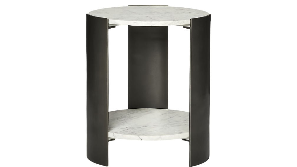 BERET MARBLE 2-TIER SIDE TABLE - Image 2
