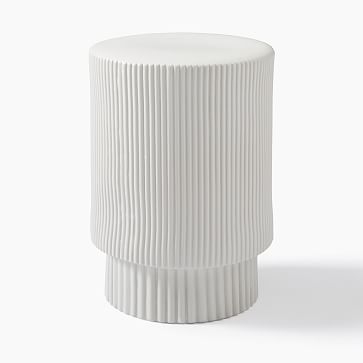 Textured Collection Side Table, White - Image 1