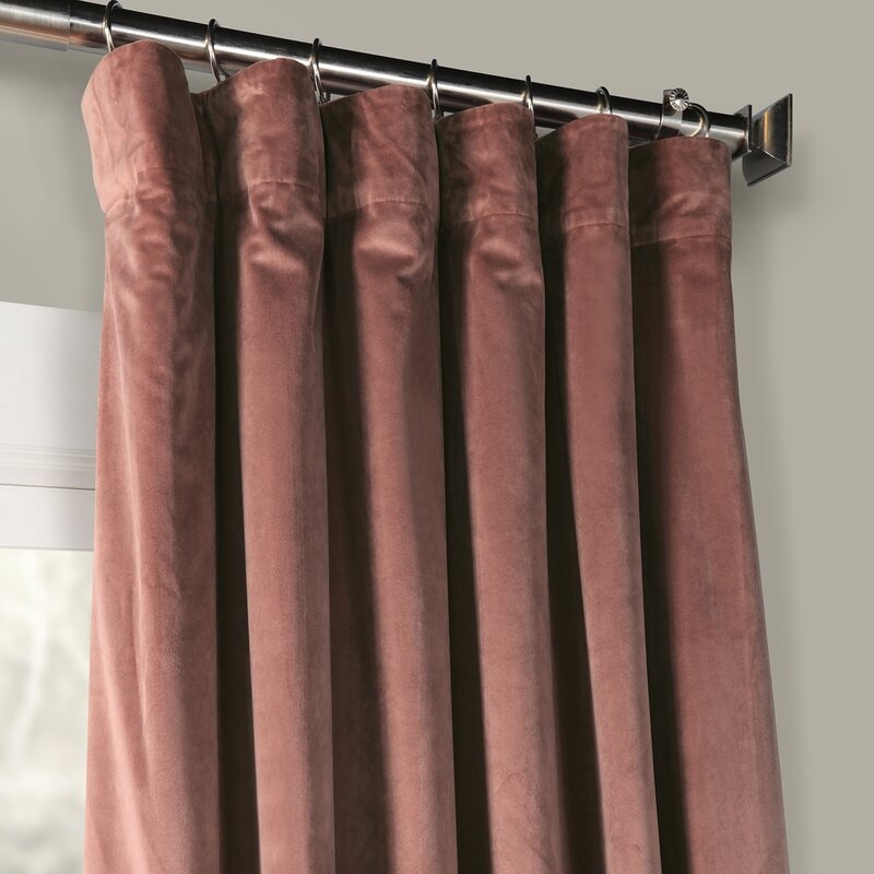 Livia Riverton Solid Heritage Plush Velvet Rod Pocket Single Curtain Panel - Image 2