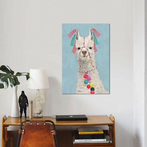 'Adorned Llama II' Graphic Art Print on Wrapped Canvas 26 x 18 - Image 0