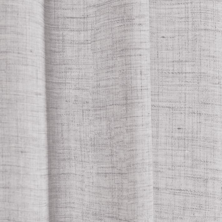 Solid Belgian Linen Curtain Frost Gray 48"x108 - Image 1