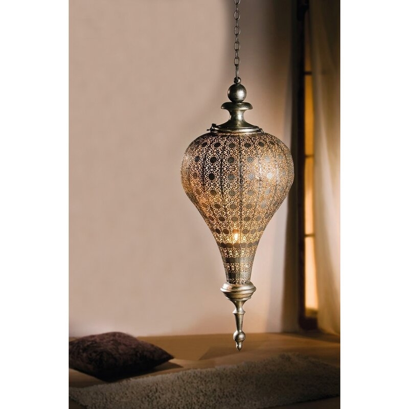 Oriental Tall Metal Lantern - Image 1