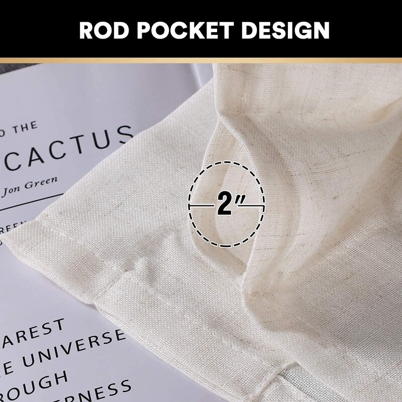 Joe Solid Semi-Sheer Rod Pocket Curtain Panels (Set of 2) - Image 4