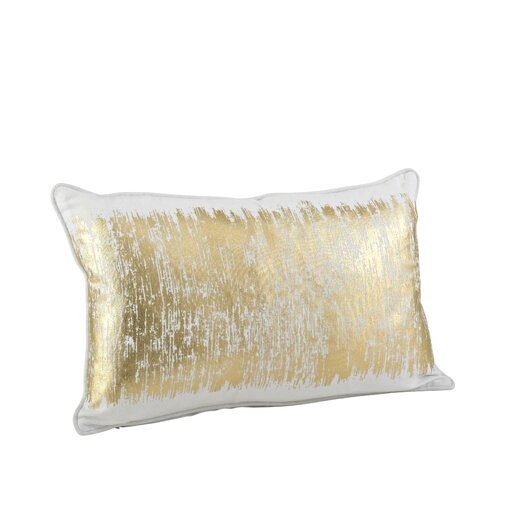 Garlan Metallic Banded Cotton Lumbar Pillow - Gold - Image 0