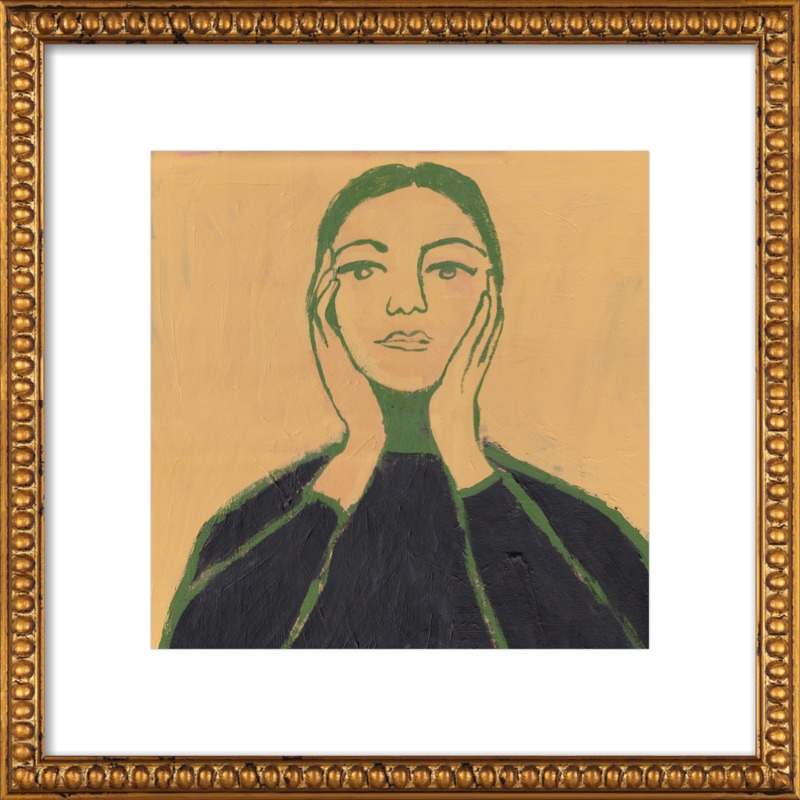 Maria Callas, 16''x16'', Ornate - Gold Crackle Bead Wood, frame_With Matte - Image 0