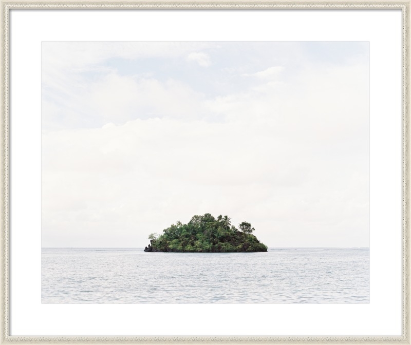 Island - 37.5x31.5" - Antique White Wood Frame with Matte - Image 0
