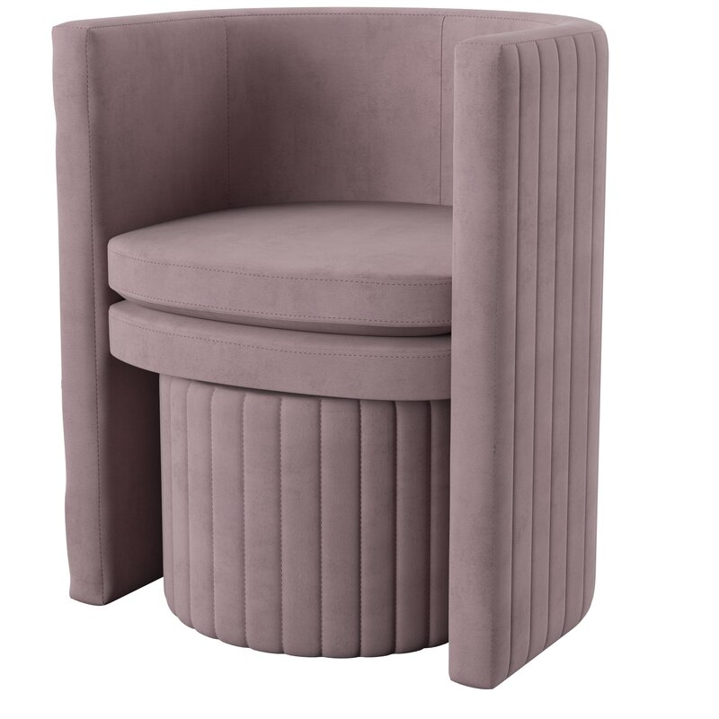 Malek 20.5" Barrel Chair and Ottoman - Image 1