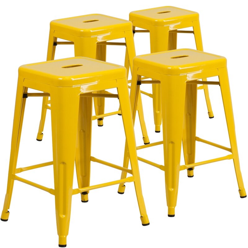 30'' Bar Stool - Yellow - set of 4 - Image 0