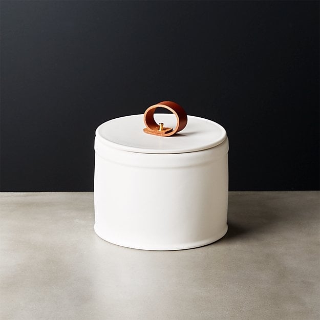 Clasp Small White Ceramic Canister - Image 0