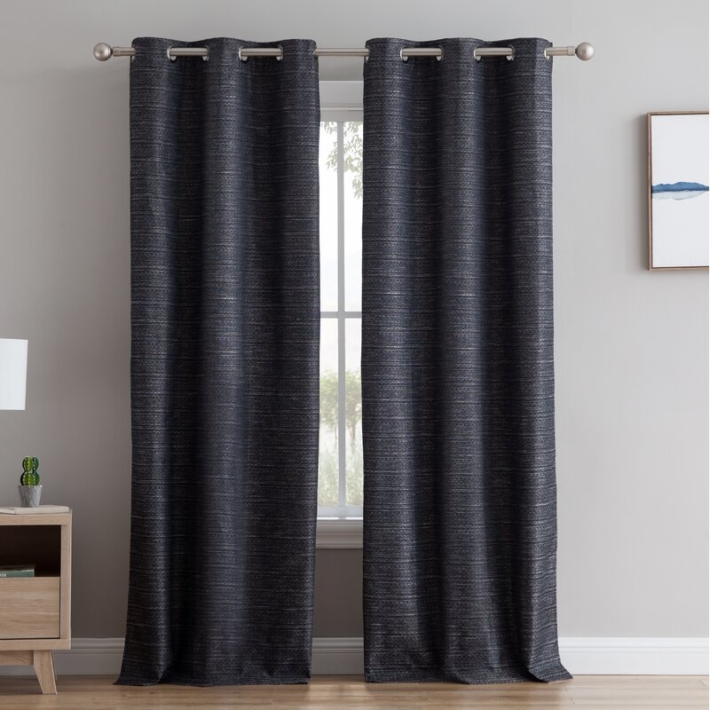 Middlewich Textured Solid Max Blackout Thermal Grommet Curtain Panels (Set of 2) - Image 0