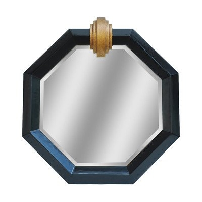 Deco Medallion Shiny Black Mirror - Image 0