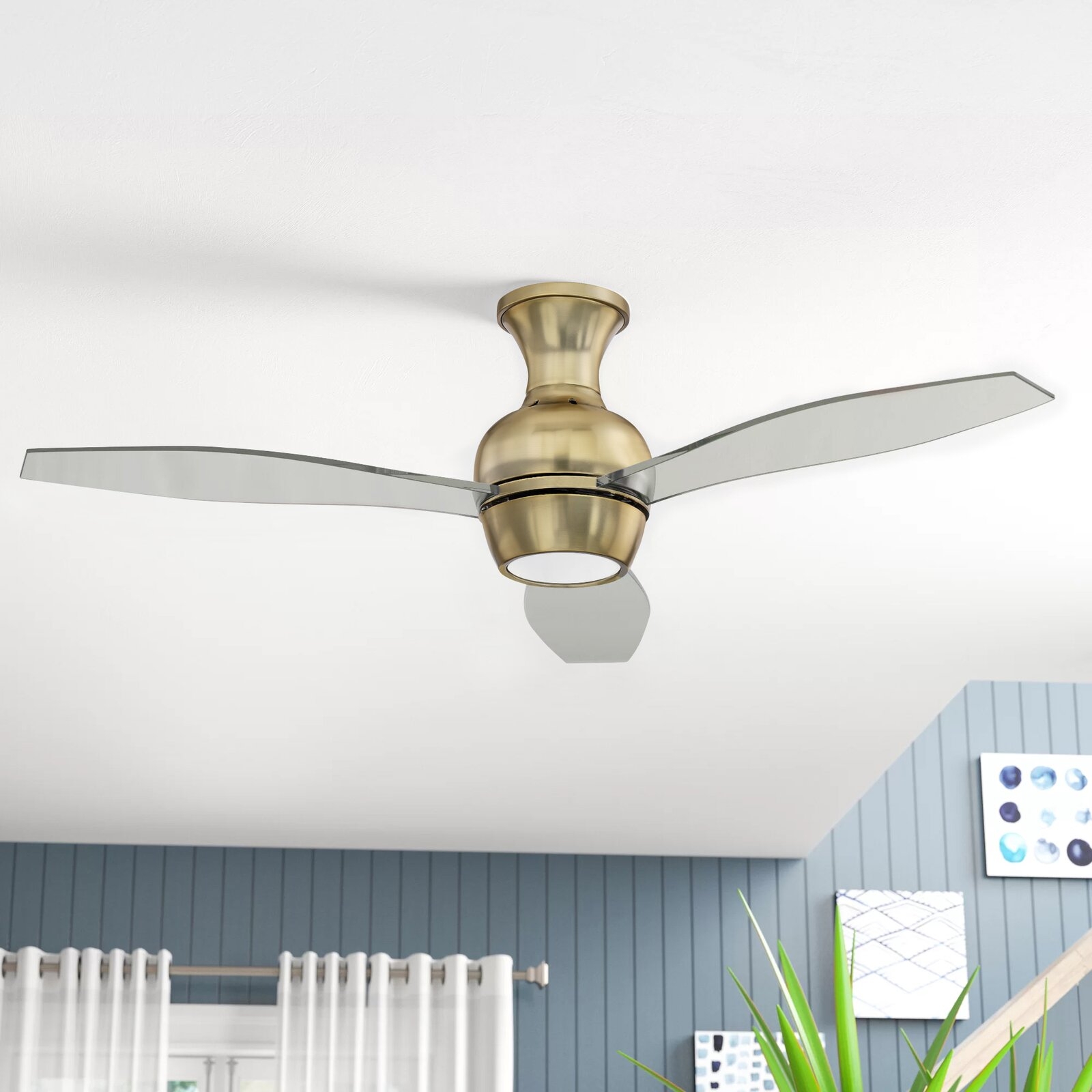 52" Mcnemar 3 - Blade LED Propeller Ceiling Fan with Wall Control and Light Kit Included - Image 0