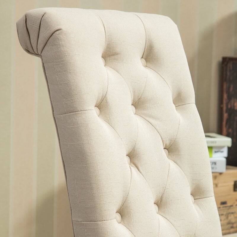 Charlotte Solid Wood Button Tufted Side Chair set of 2 - Image 2