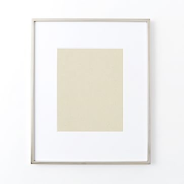 Gallery Frame, Polished Nickel, 8" x 10" (13" x 16" without mat) - Image 0