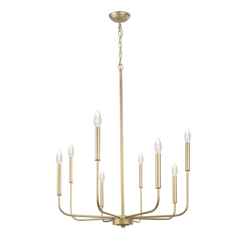 Ramsay 8 - Light Candle Style Geometric Chandelier - Image 1