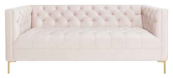 Vydia Velvet Tufted Sofa - Blush Pink - Arlo Home - Image 0