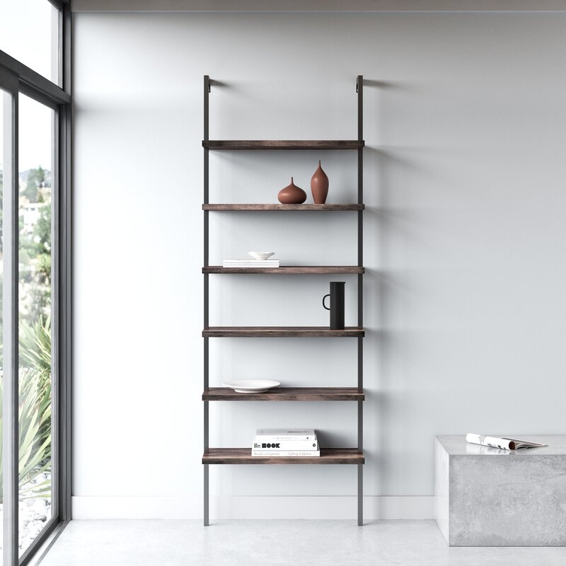 Kanissa 85'' H x 30'' W Steel Ladder Bookcase - Image 2