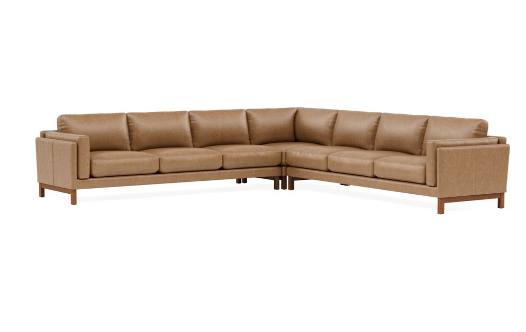 GABY LEATHER Leather 6-Seat Corner Sectional - Image 0