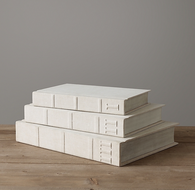 LINEN BOOK BOXES (SET OF 3) - Linen - Image 0