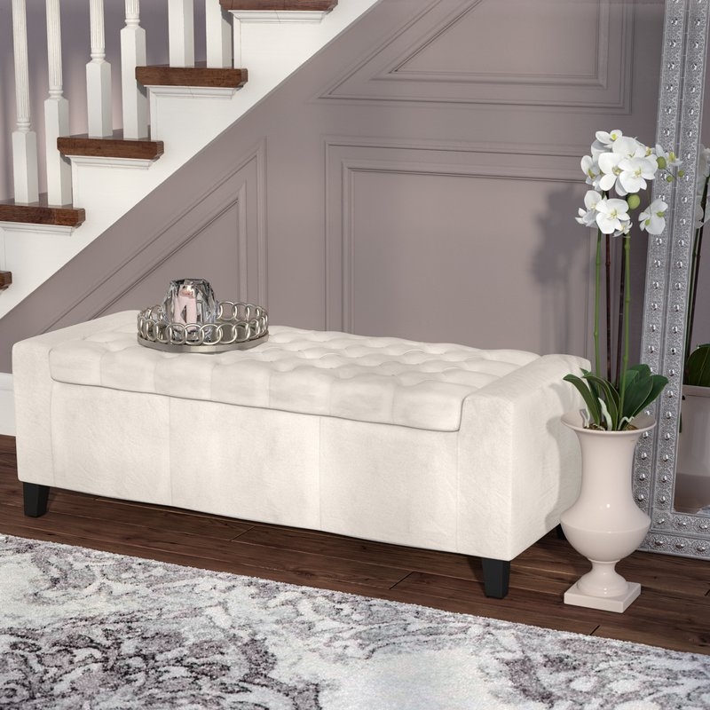 Ilchester Upholstered Storage Bench / Ivory - Image 2