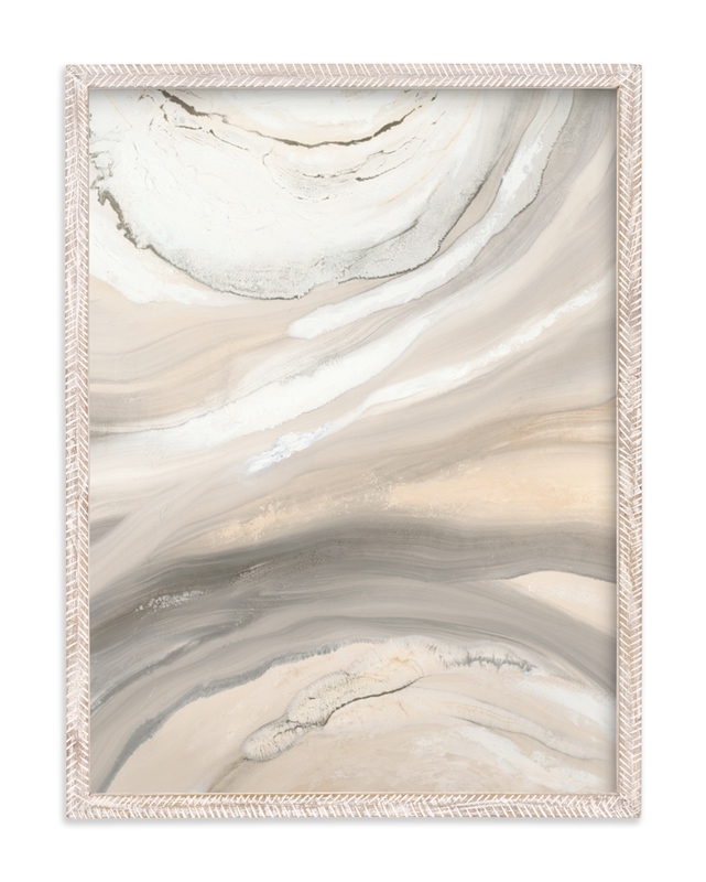 Warm Sunlit Sand - 18x24 - whitewash herringbone frame - Image 0