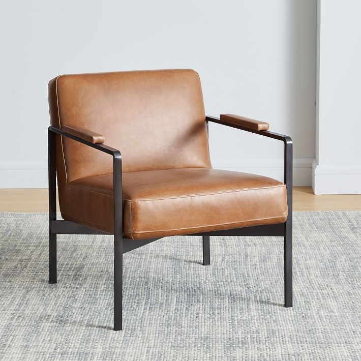 Highline Leather Chair, Leather, Dark Pewter - Image 3