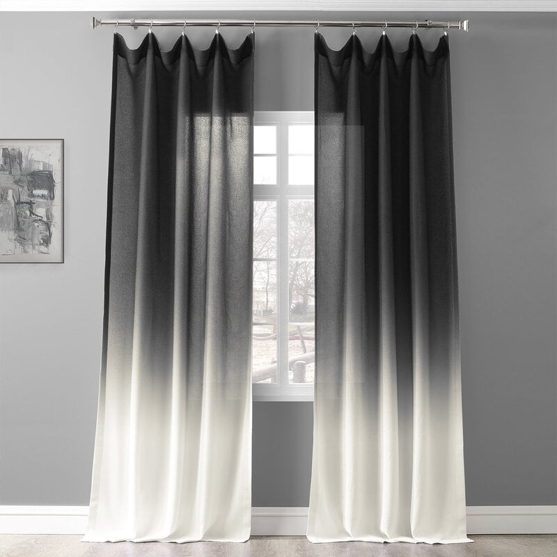 Winterbourne Synthetic Semi-Sheer Rod Pocket Single Curtain Panel - Image 0