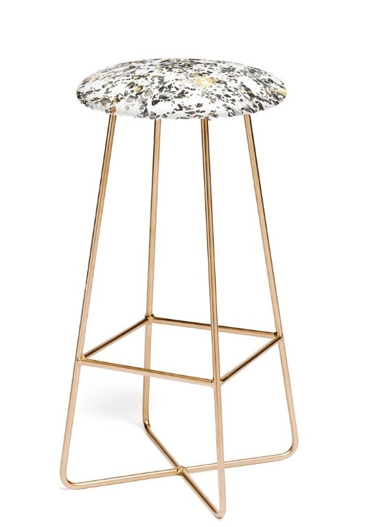 GOLD SPECKLED TERRAZZO Bar Stool - Image 0