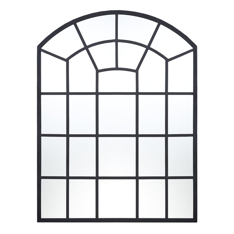 Costanzo Arched Windowpane Cottage / Country Accent Mirror - Image 0