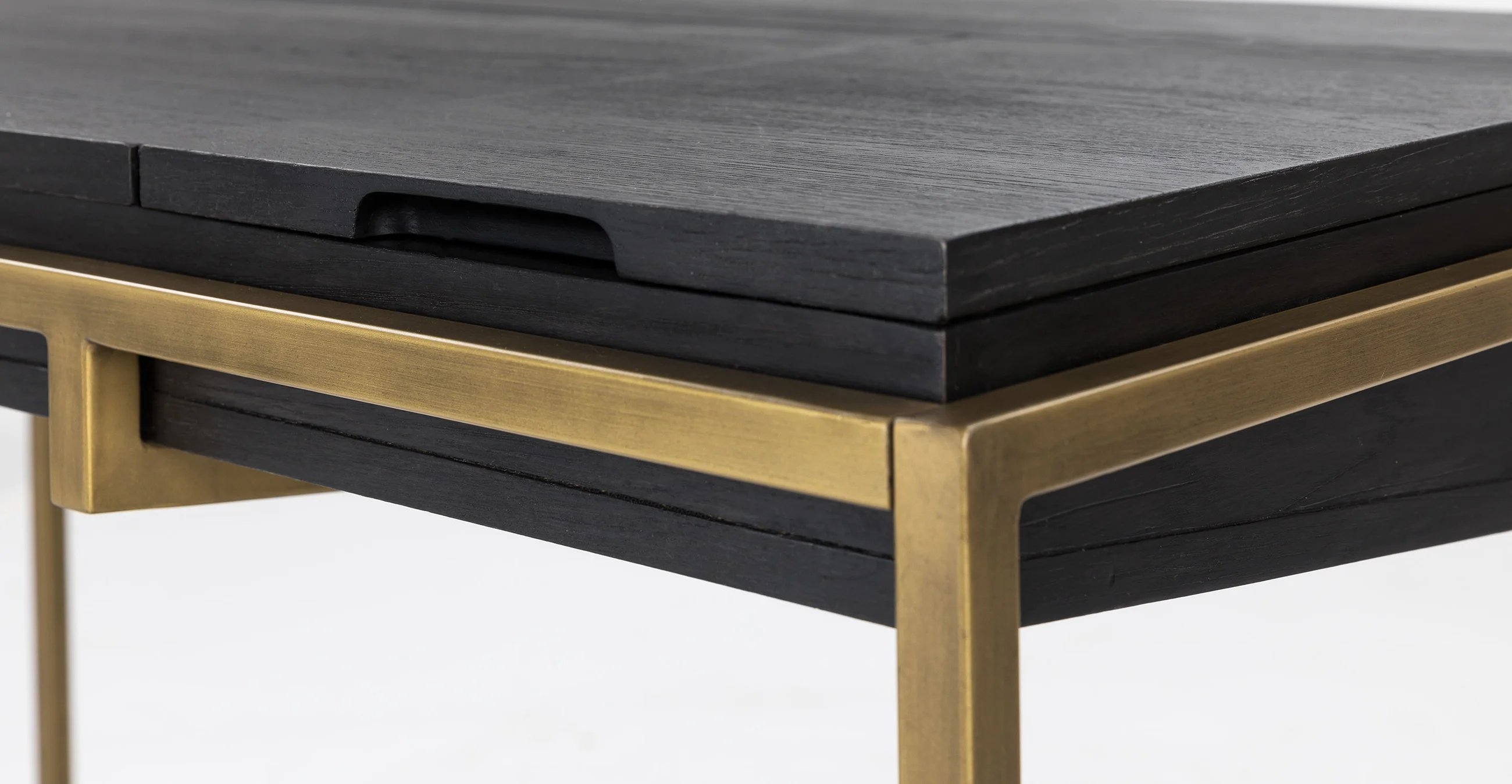 Oscuro Black and Brass Desk - Image 3