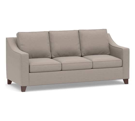 Cameron Slope Arm Upholstered Sofa 86" 3-Seater, Polyester Wrapped Cushions, Performance Everydayvelvet(TM) Carbon - Image 0