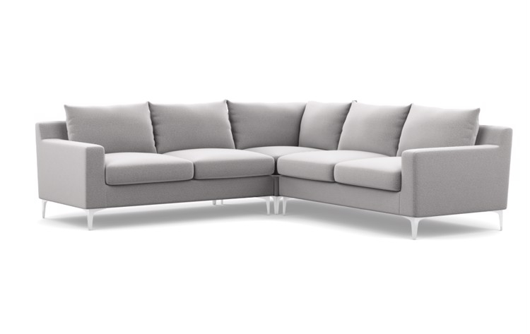 Sloan Corner Sectional Sofa - Ash Performance Felt - Chrome Plated Sloan L Leg - 109" - Image 0