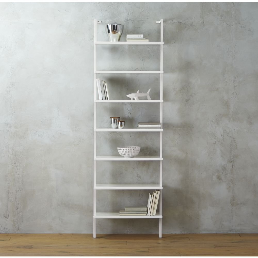 stairway white 96" wall mounted bookcase - Image 0
