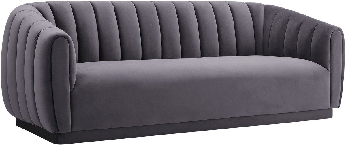 Arno Grey Velvet Sofa - Image 1