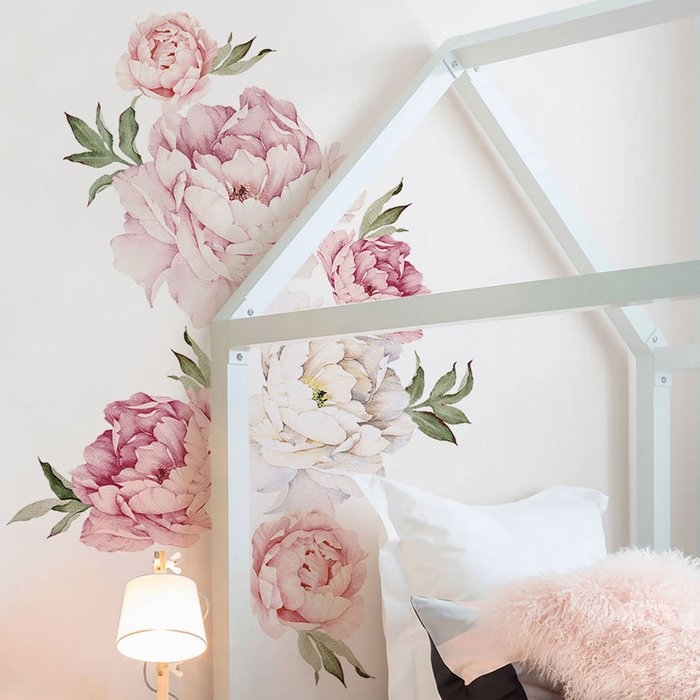 Peony Flowers Wall Decal- Mixed Pink - Image 0