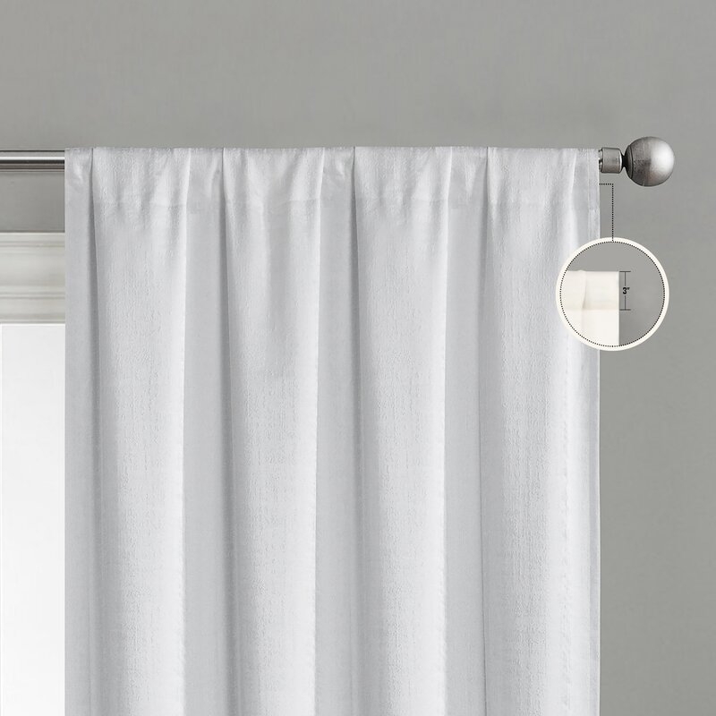 Morelli Solid Color Max Blackout Thermal Rod Pocket Curtain Panel / White - Image 1