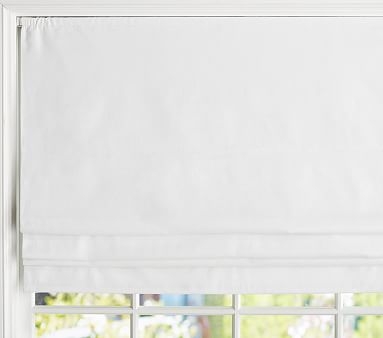 Linen Roman Shade 36 x 64" Panel, White - Image 0
