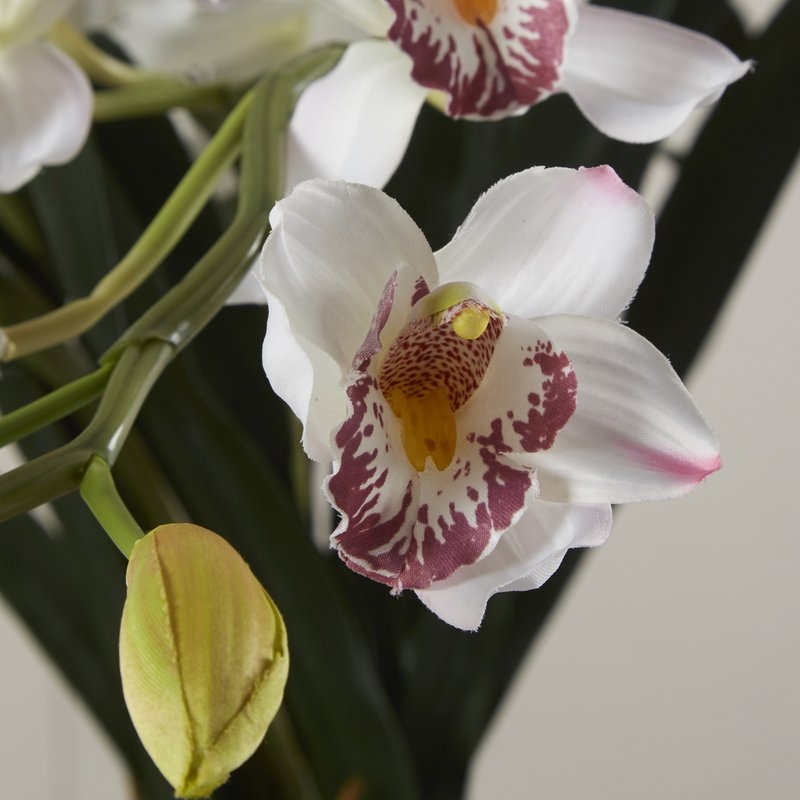 Orchid Silk Flower Arrangement in White - Image 3