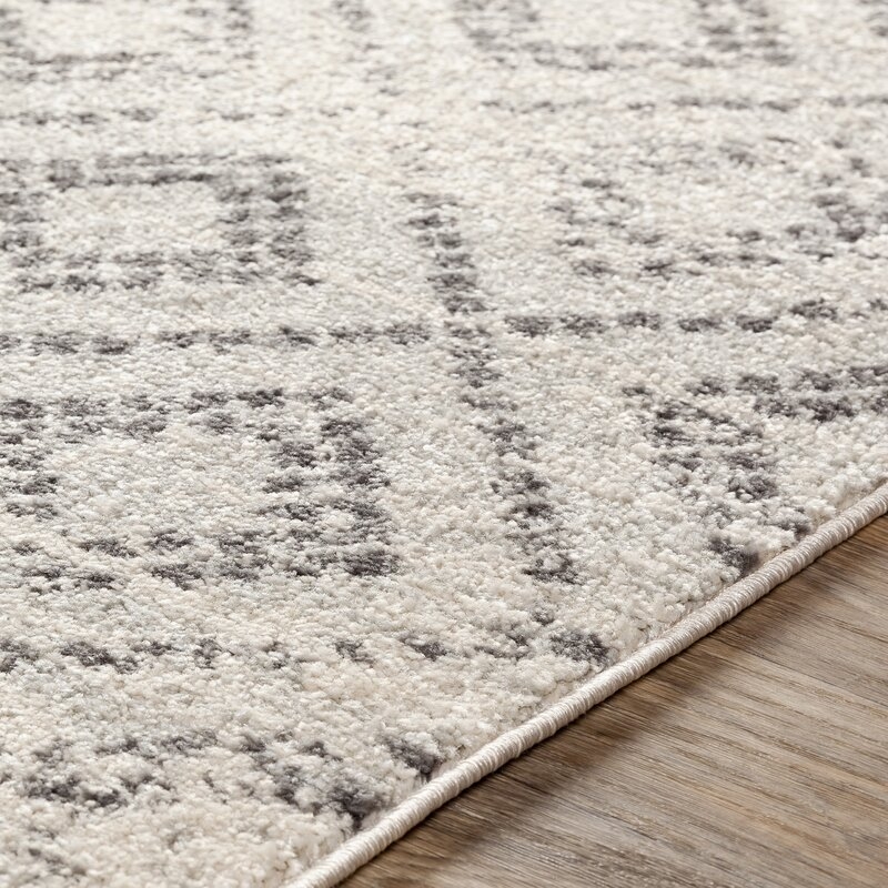 Woodrum Distressed Global-Inspired Light Gray/White Area Rug 7'10" x 10'3" - Image 2