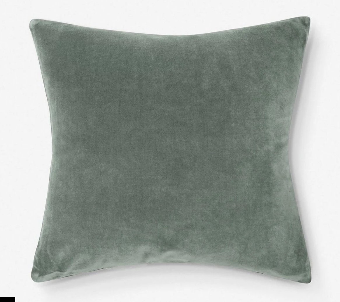 Charlotte Velvet Lumbar Pillow, Shale Blue - Image 0