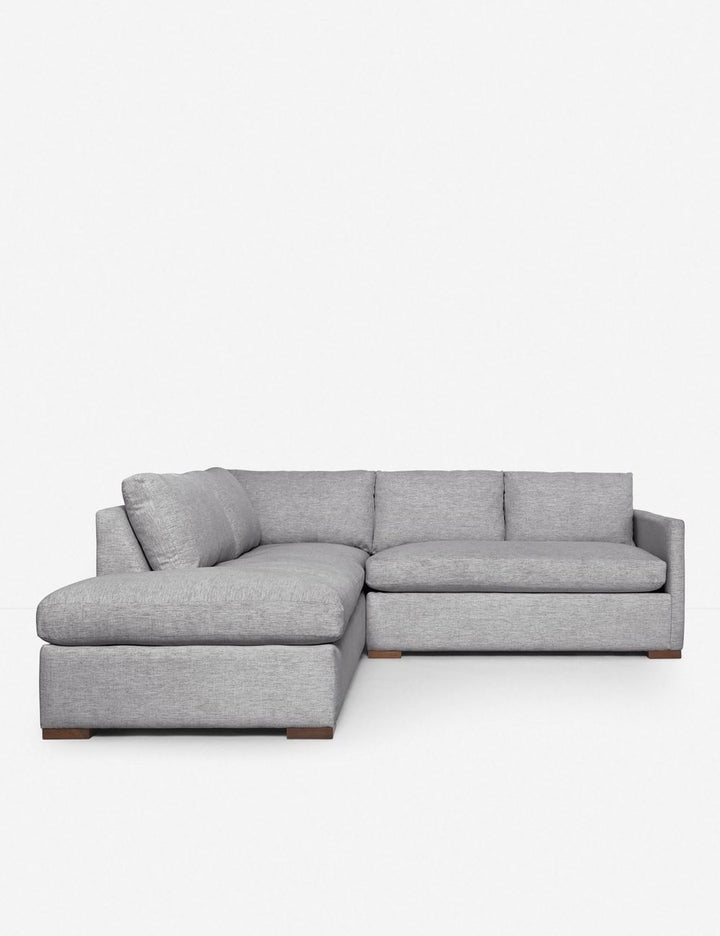 Callahan Bumper Sectional Sofa, Light Gray, Left Facing - Image 0