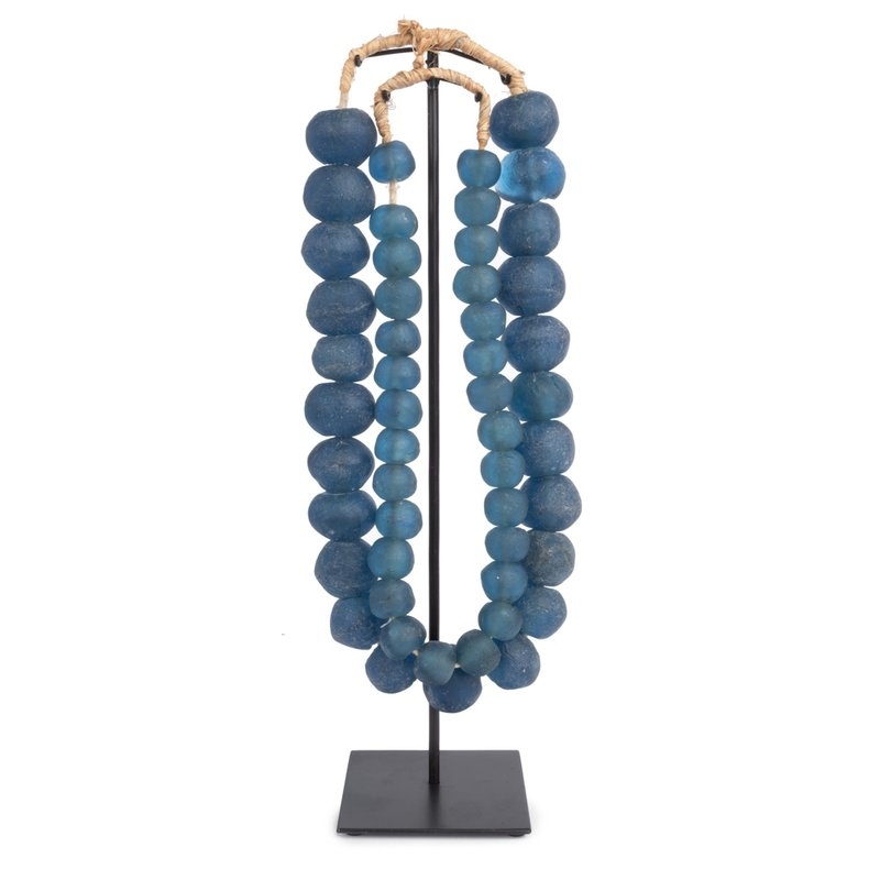 GHANIAN DOUBLE GLASS BEADS ON STAND SCULPTURE - Image 0