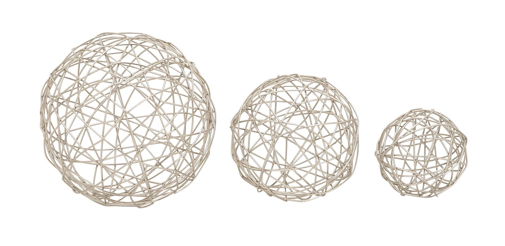 Metal Sphere 3 Piece Sculpture Set - Image 1