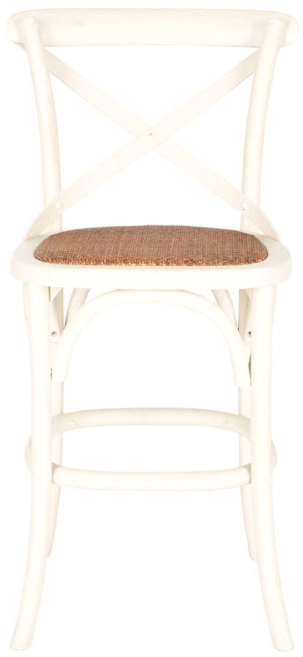 Franklin X Back Counter Stool - Distressed Ivory/Medium Brown - Arlo Home - Image 0