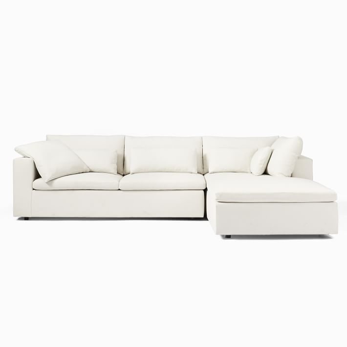 Harmony Modular Set 01: Left Arm Sofa &amp; Corner &amp; Ottoman, Oyster, Eco Weaves - Image 3