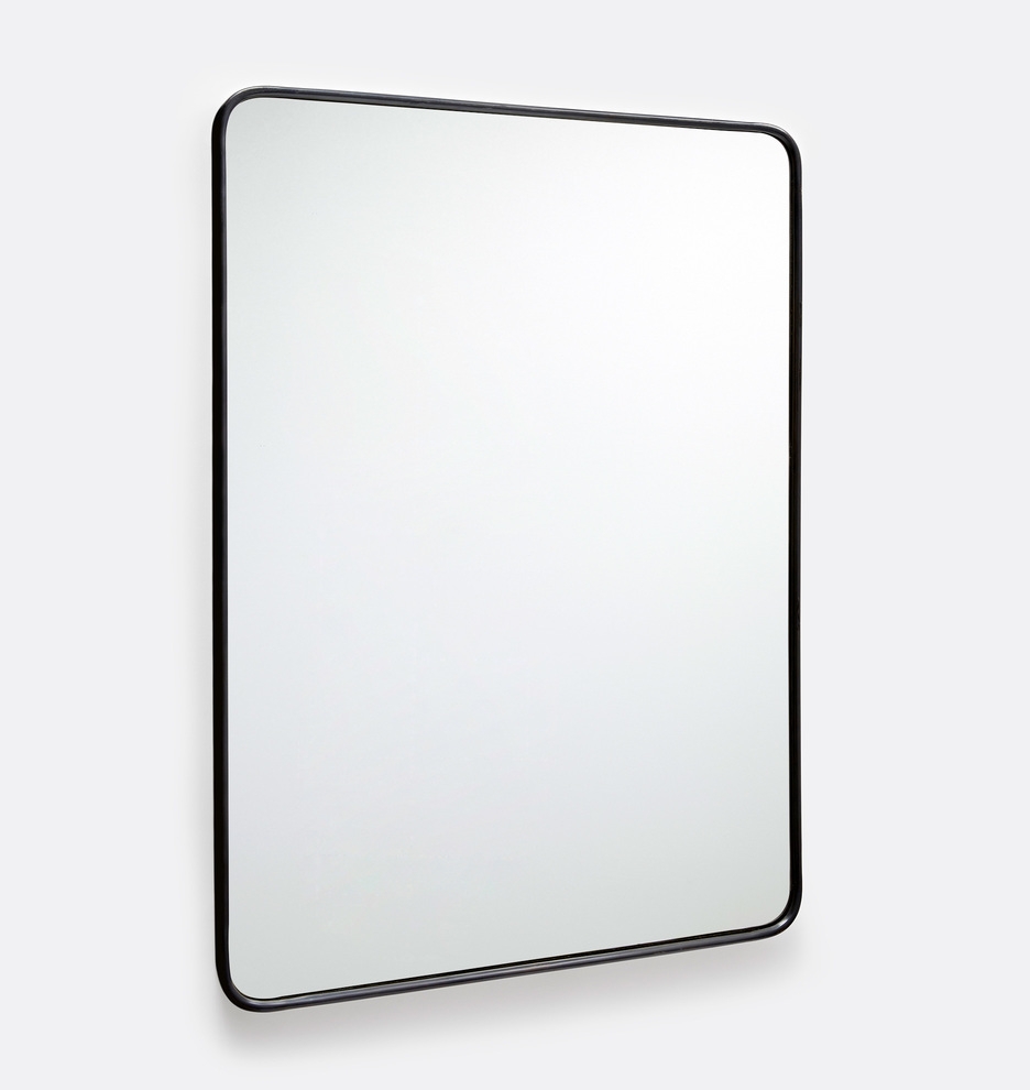 Metal Framed Mirror, Black, 20"x30" - Image 0