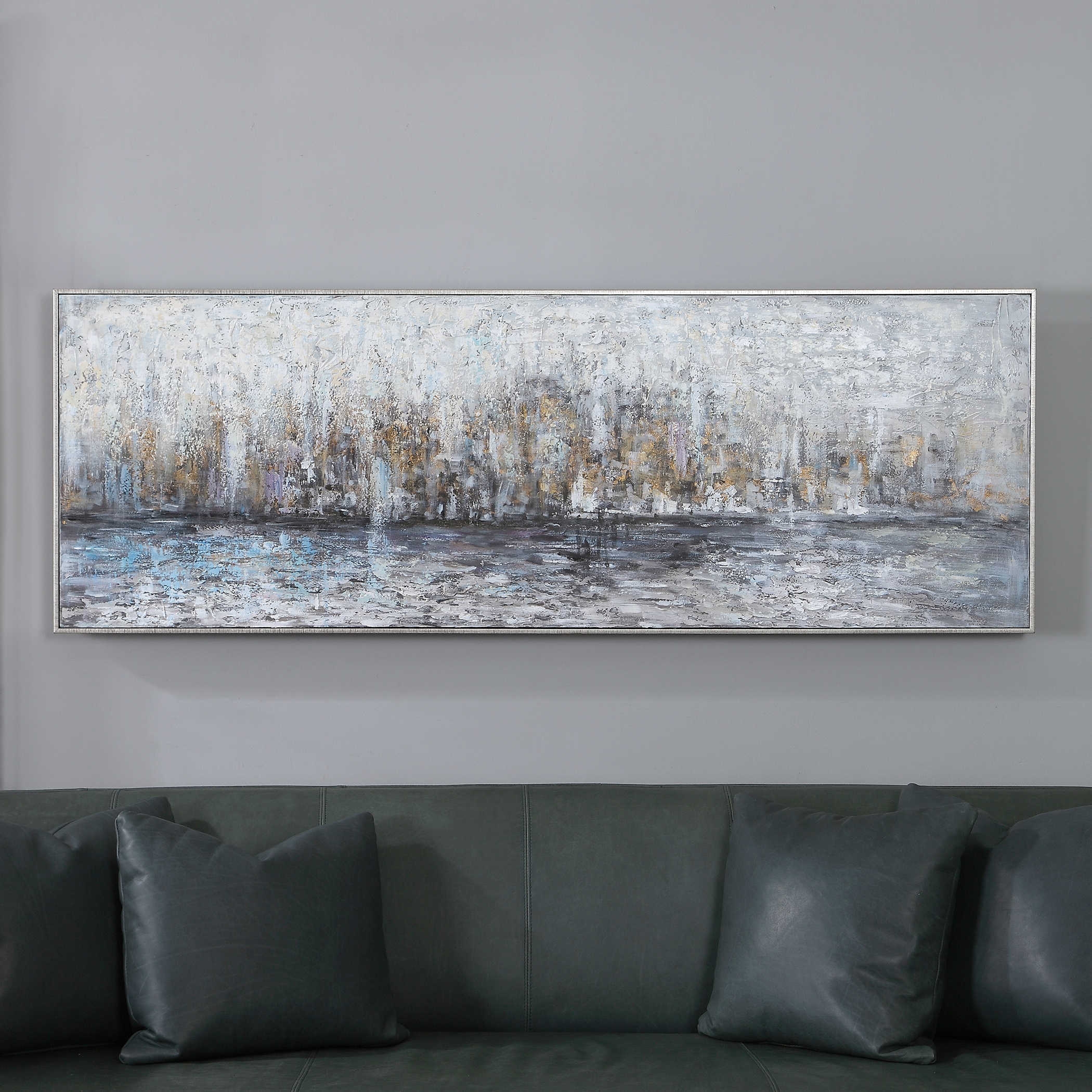CITY REFLECTION HAND PAINTED CANVAS - Image 1