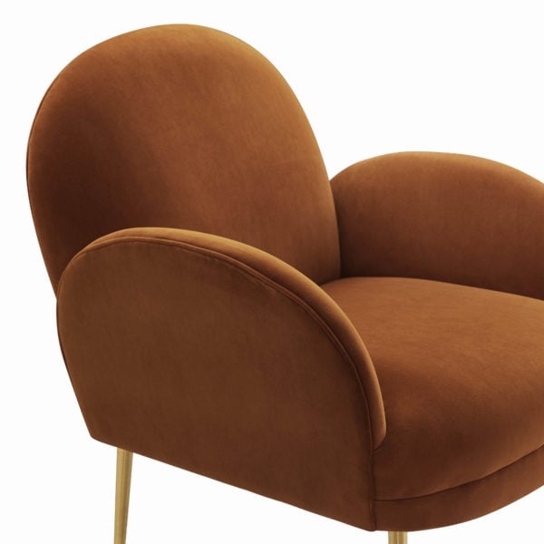 Gwen Cognac Velvet Chair - Image 4