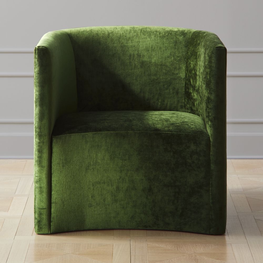 Covet Cypress Velvet Curved Chair - Image 0